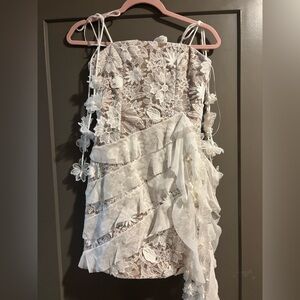 Elliatt White Floral Lace Mini Dress